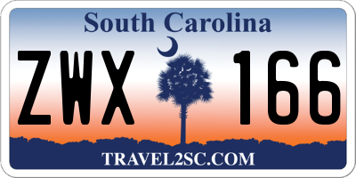 SC license plate ZWX166