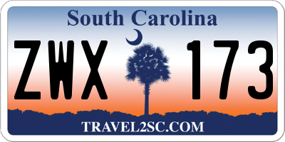 SC license plate ZWX173