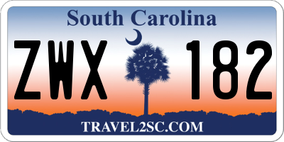 SC license plate ZWX182