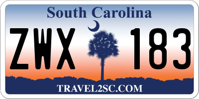 SC license plate ZWX183