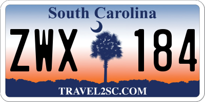 SC license plate ZWX184