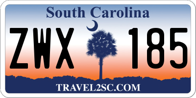 SC license plate ZWX185