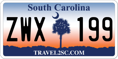 SC license plate ZWX199
