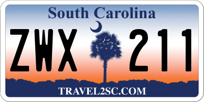 SC license plate ZWX211