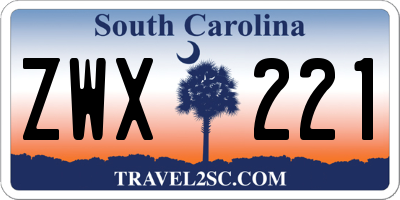 SC license plate ZWX221