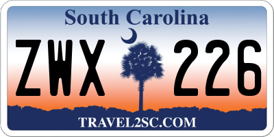 SC license plate ZWX226
