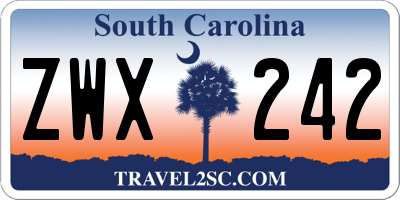 SC license plate ZWX242