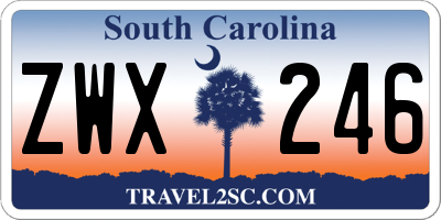 SC license plate ZWX246