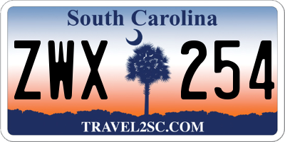SC license plate ZWX254