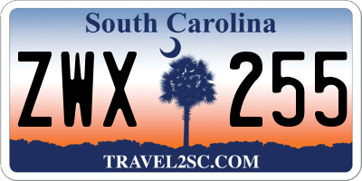 SC license plate ZWX255
