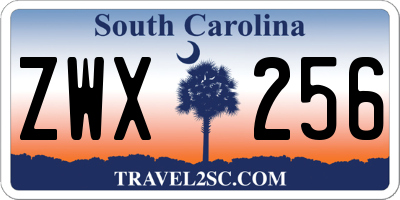 SC license plate ZWX256
