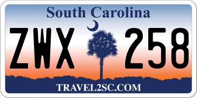 SC license plate ZWX258