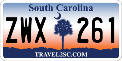 SC license plate ZWX261