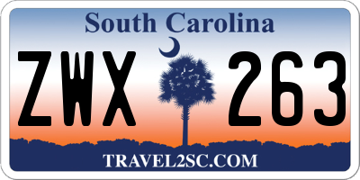 SC license plate ZWX263