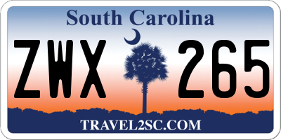 SC license plate ZWX265