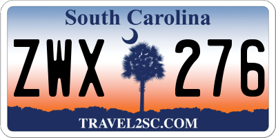 SC license plate ZWX276