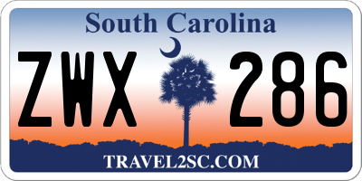 SC license plate ZWX286