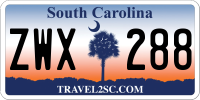 SC license plate ZWX288