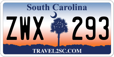 SC license plate ZWX293