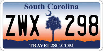 SC license plate ZWX298