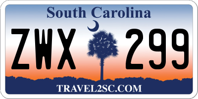 SC license plate ZWX299