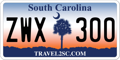 SC license plate ZWX300