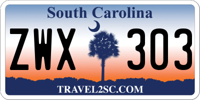 SC license plate ZWX303
