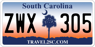 SC license plate ZWX305
