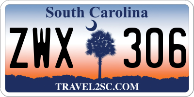 SC license plate ZWX306