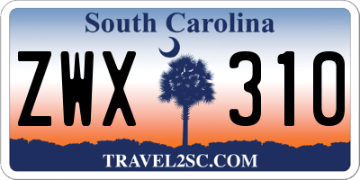 SC license plate ZWX310