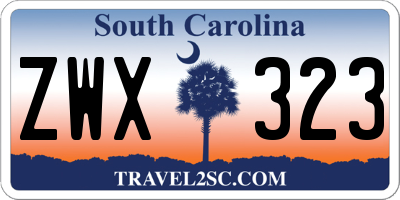 SC license plate ZWX323