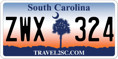 SC license plate ZWX324