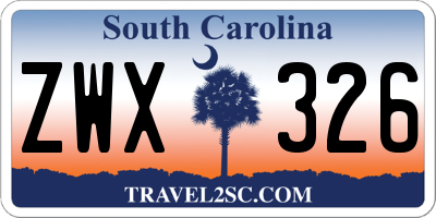 SC license plate ZWX326