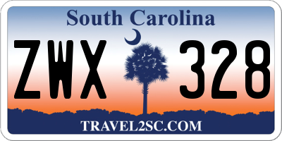 SC license plate ZWX328