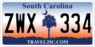 SC license plate ZWX334