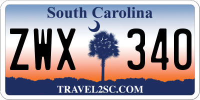 SC license plate ZWX340