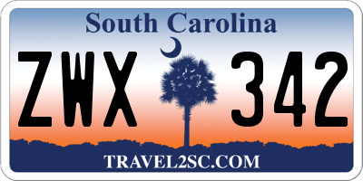 SC license plate ZWX342