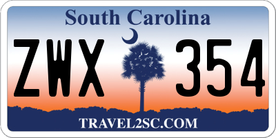 SC license plate ZWX354