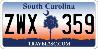 SC license plate ZWX359