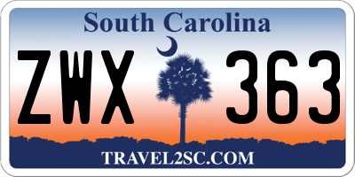 SC license plate ZWX363