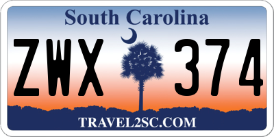 SC license plate ZWX374