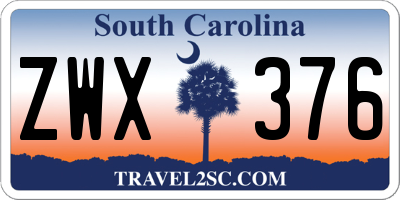 SC license plate ZWX376