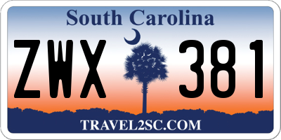 SC license plate ZWX381