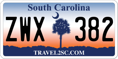 SC license plate ZWX382