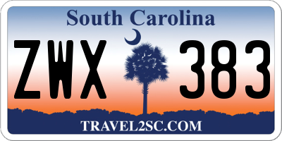 SC license plate ZWX383
