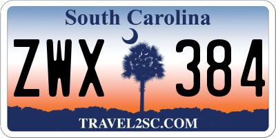 SC license plate ZWX384