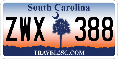 SC license plate ZWX388