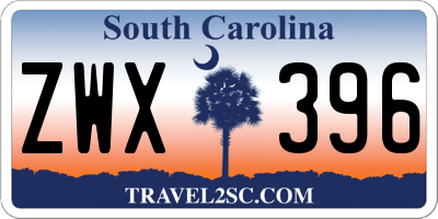SC license plate ZWX396