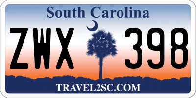 SC license plate ZWX398