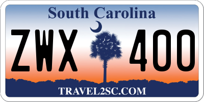 SC license plate ZWX400